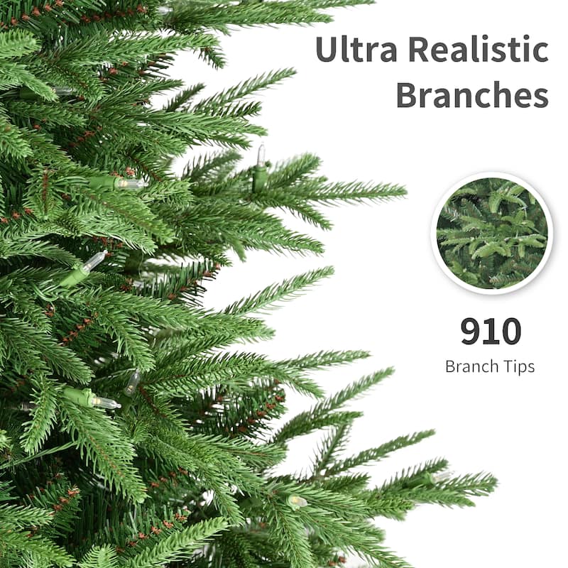 Puleo International 4.5' Pre-Lit Artificial Fraser Fir Tree with 200 Dual-Color LED Lights