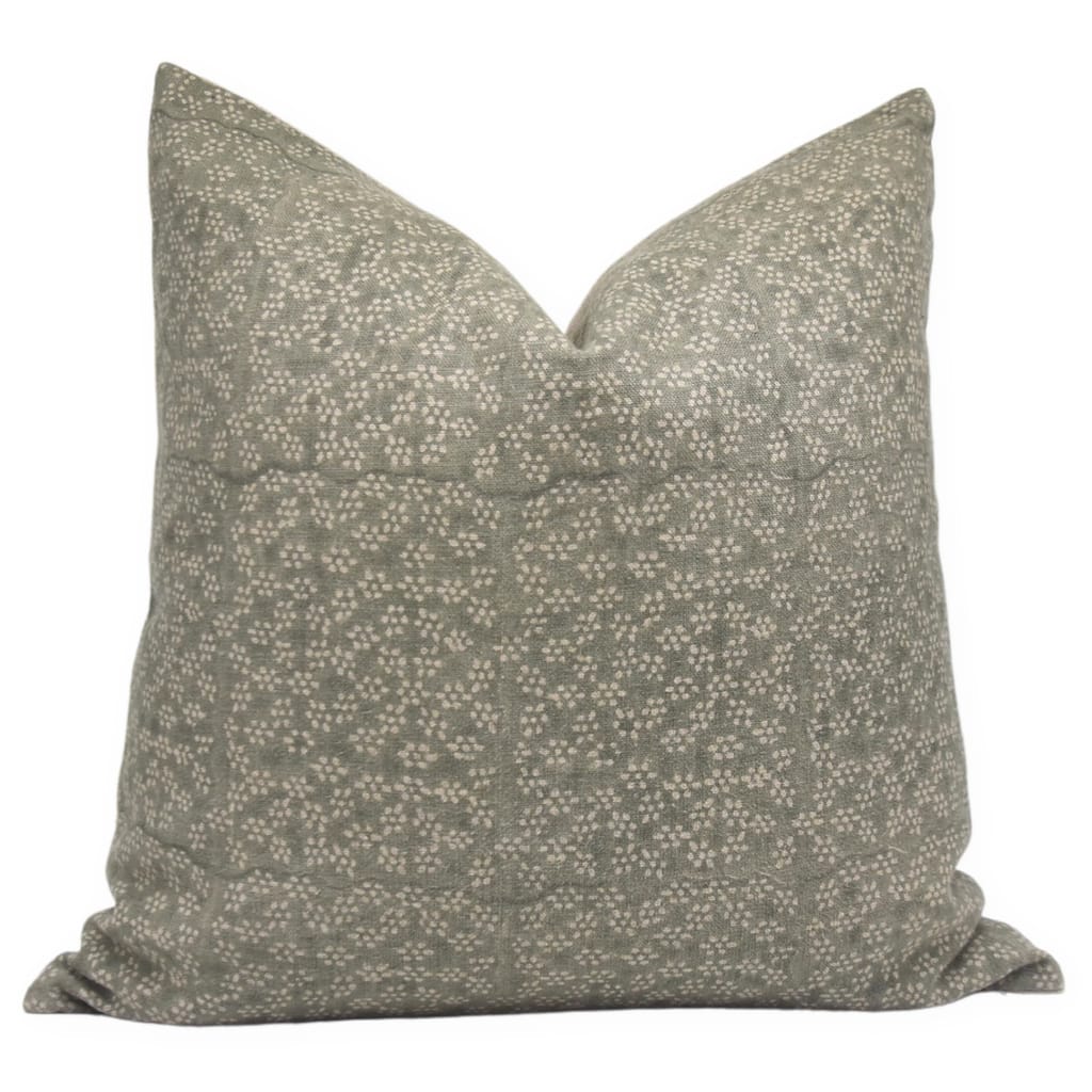 Linen Handmade Block print pillow Cover- Ola Vrishti