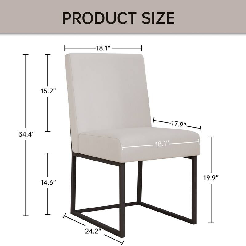 Mid Century Modern Dining Chair with Black Metal Legs