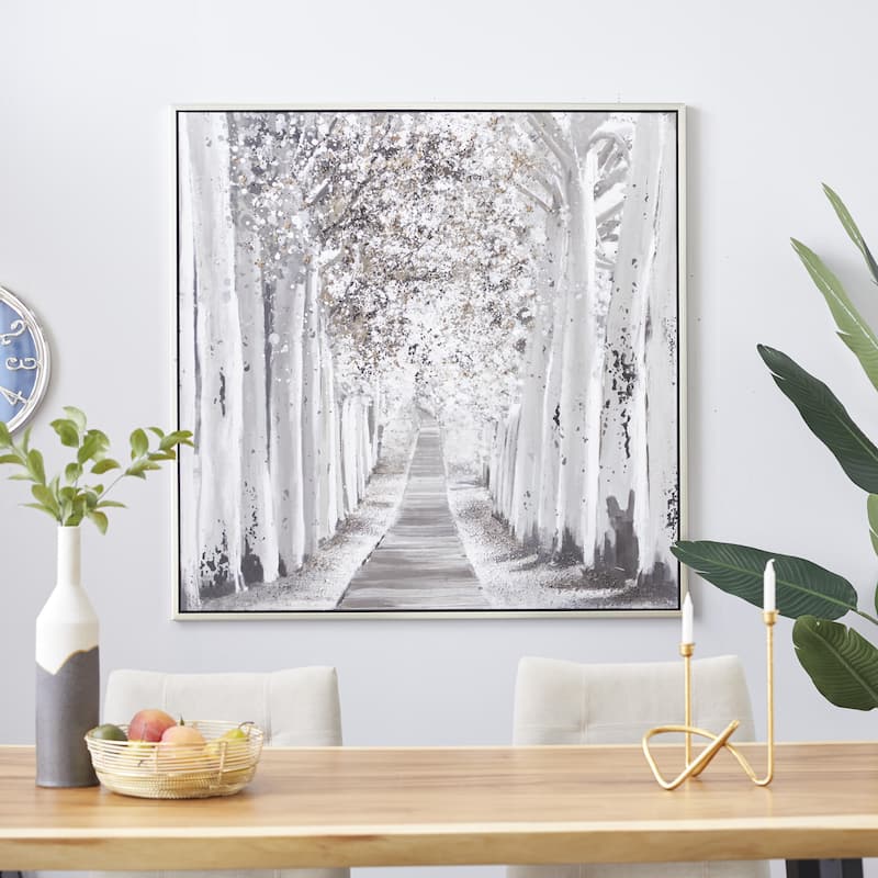 Canvas Landscape Trees Living Room Framed Wall Art with Frame - Roche River Decor