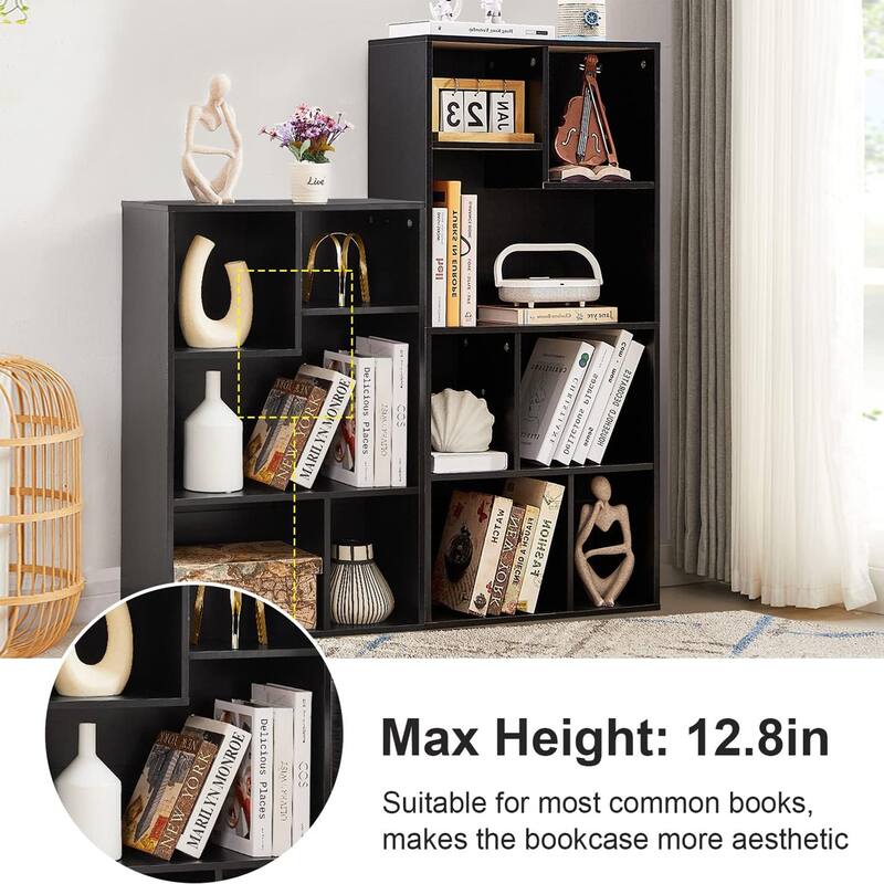 VECELO Wide Wood Organizer Bookcase Sets