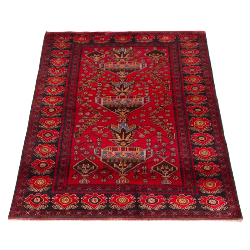 Teimani Red Rug 3'9" x 6'3" - 3'9 x 6'3