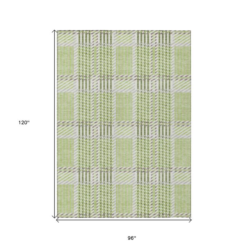 HomeRoots Plaid Transitional Rectangle Outdoor Rug