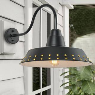 Farmhouse 1-Light Outdoor Gooseneck Wall Sconce Barn Light