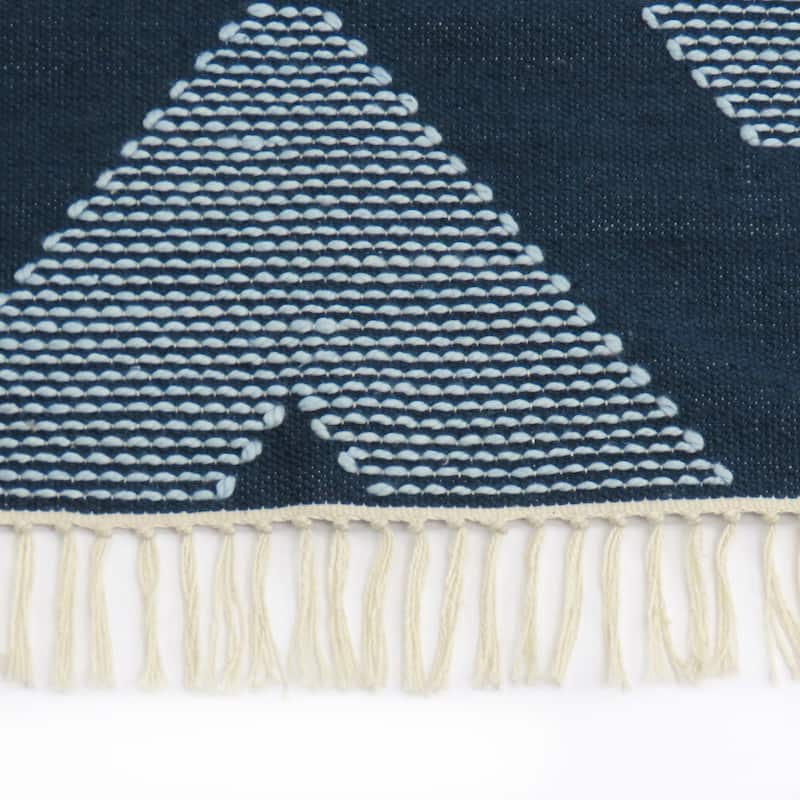 4x6 Hand Woven Outdoor Rug, Indigo Blue by National Tree Company - 6 ft