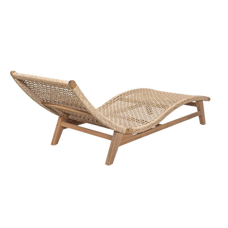 Scott Living Amalfi Outdoor Sun Lounger Acacia Wood Wicker Woven