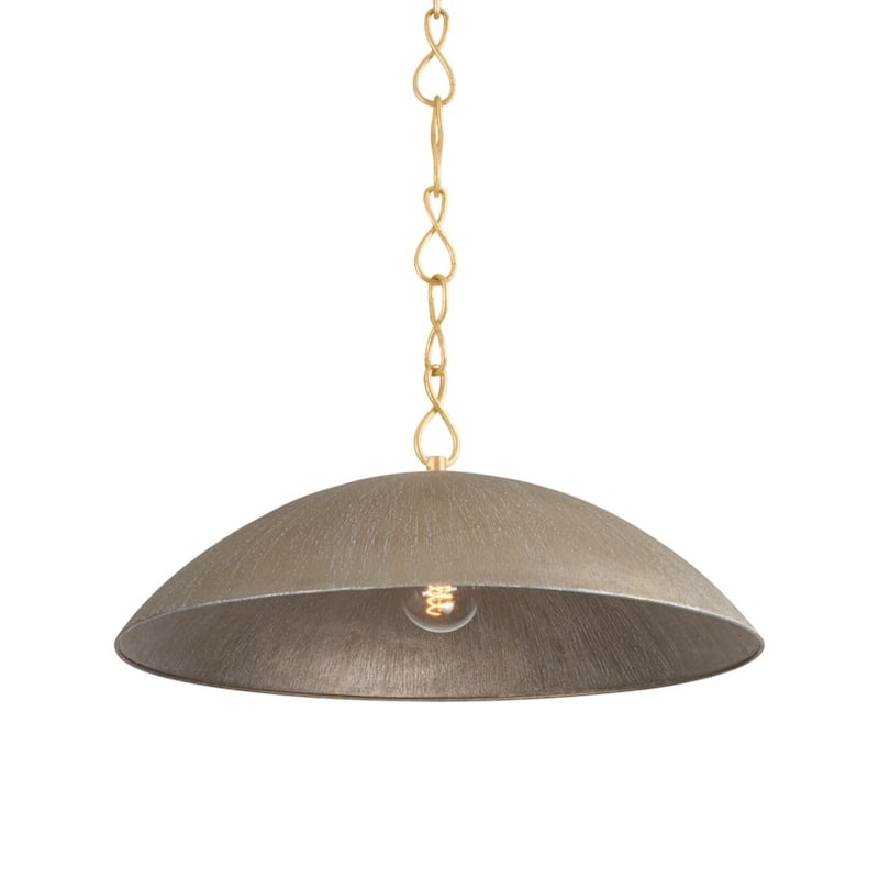 Hudson Valley Lighting BKO1400 Eve 24" Wide Pendant - Vintage Gold Leaf / Textured Warm Silver Leaf