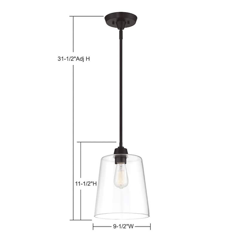 Meridian M70081 Single Light 10" Wide Mini Pendant with Clear Glass