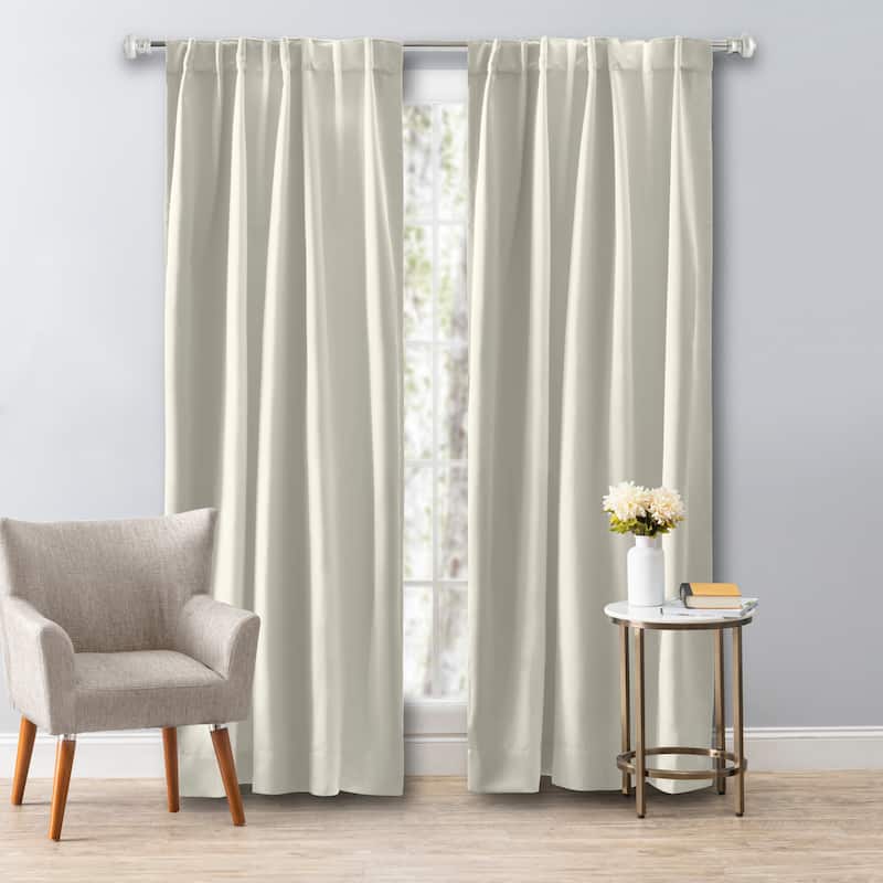Ultimate Black Out Premium 2-Way Pocket Curtain Panel - 56"W x 63"L - Ivory