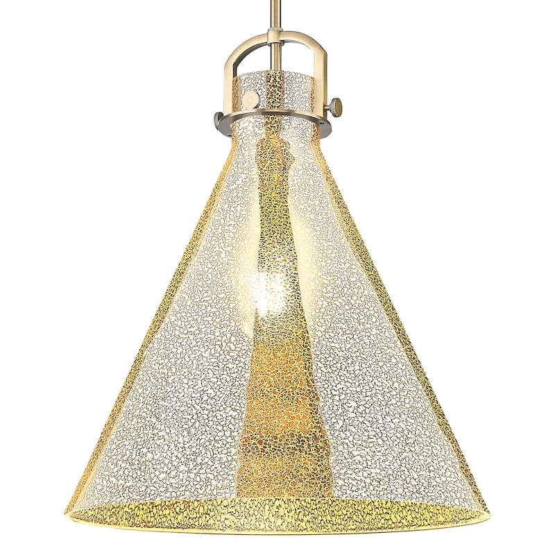 Innovations Lighting 410-1SL-G411-18ME Newton Cone 18" Wide Pendant - Brushed Brass