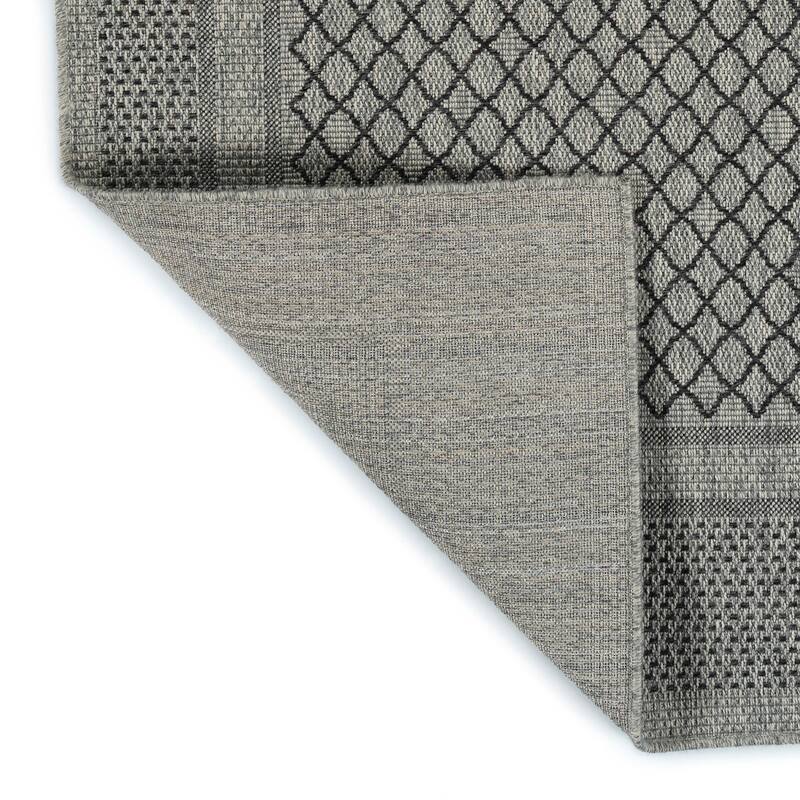 Modern Transitional Geometric Southwestern Textured High-Low Cut & Loop Rectangle Throw Rug - 2x 3
