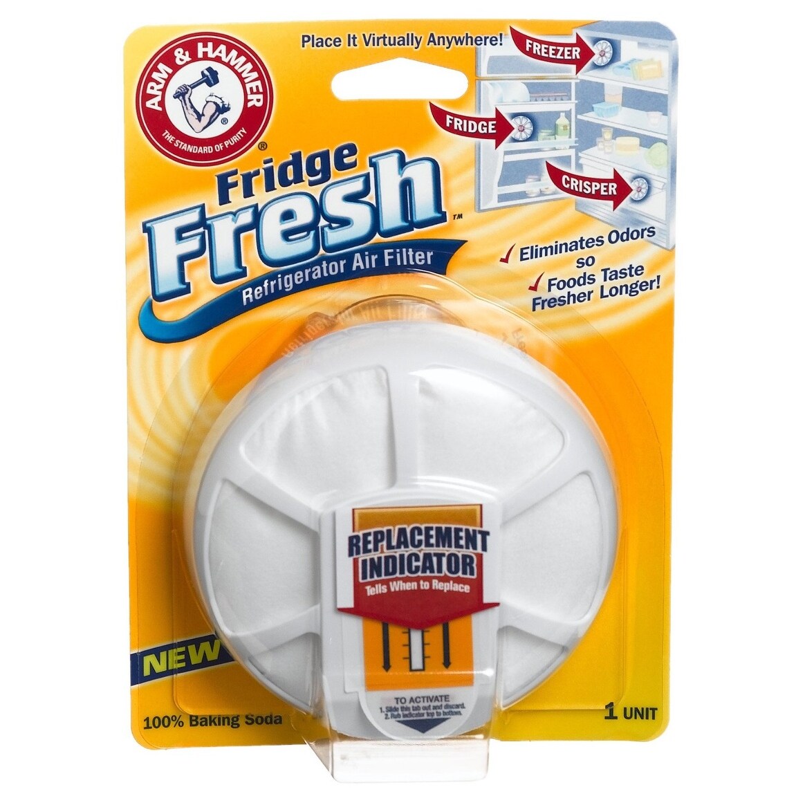 Arm /& Hammer Refrigerator Air Filter Unscented Carded Pack of 8