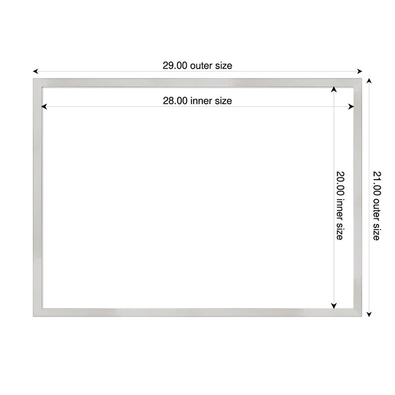 Amanti Art Svelte Clay Grey Framed Dry Erase Magnetic Board - 29 x 21 in - Svelte Silver