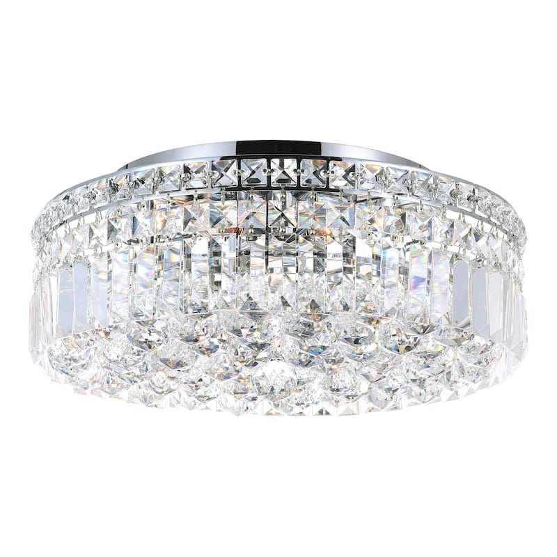 Colosseum 5 Light 16in Chrome Flush Mount with Crystals - Chrome