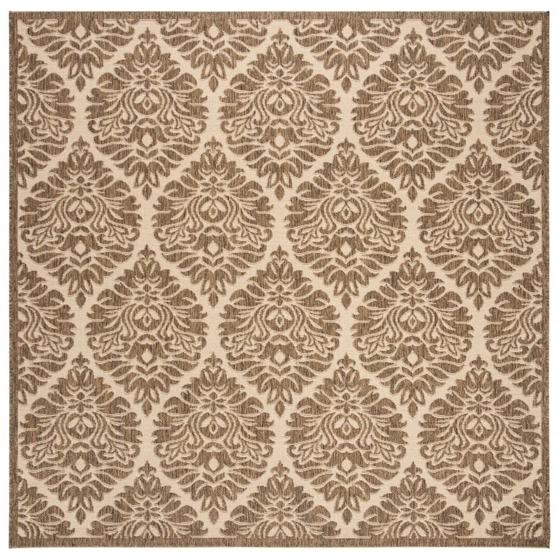 SAFAVIEH Linden Alison Indoor/ Outdoor Waterproof Patio Backyard Rug - 6'7" Square - Cream/Beige