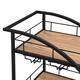 Mobile Bar Cart Serving Wine Cart with Wheels, 3-tier Metal Frame Elegant Wine Storage