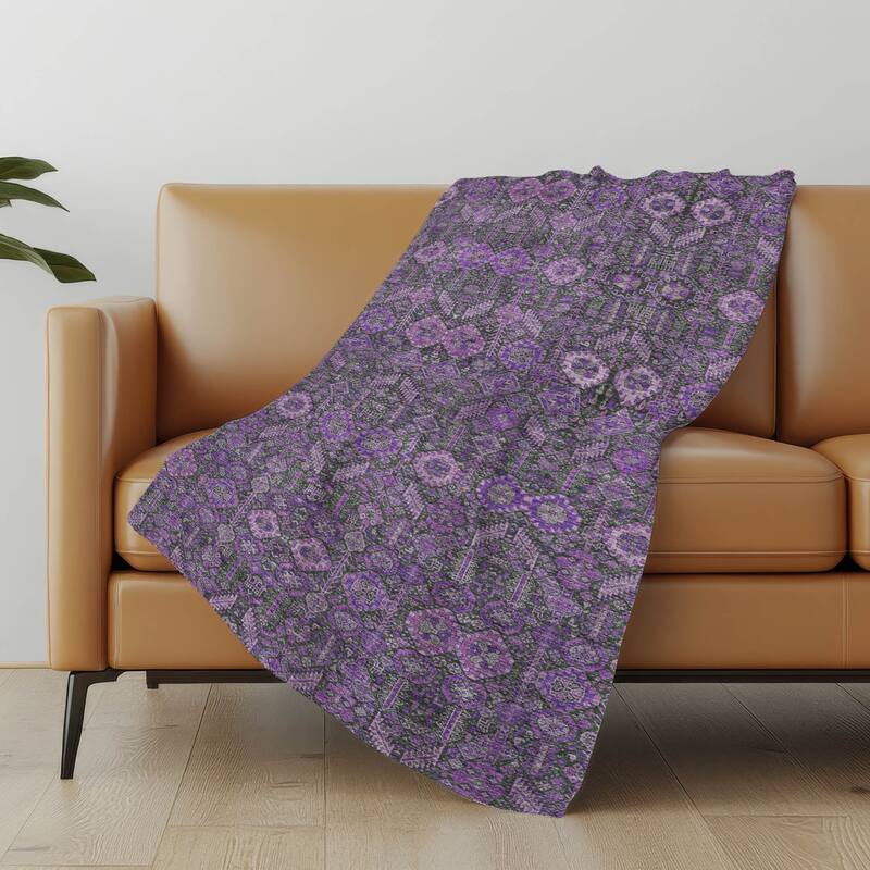 Premium Machine Washable Boho Moroccan Sherpa Throw Blanket
