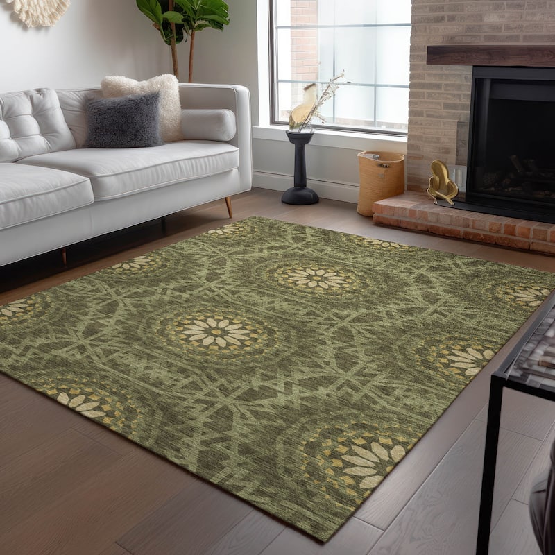 Machine Washable Indoor/ Outdoor Chantille Boho Global Rug