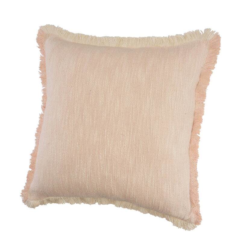 Sevita Two-Tone Cotton Fringe Throw Pillow