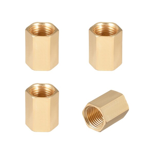 Brass Pipe Fitting,1/4" G Female Thread Straight Brass Hex Rod Pipe Fitting 4pcs - 1/4" G Female 4pcs