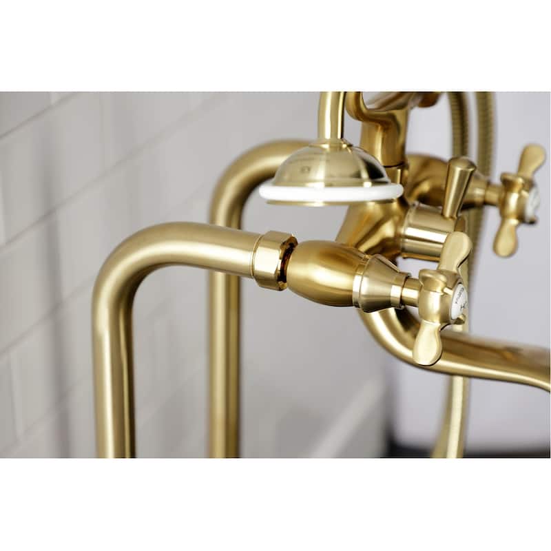 Essex Freestanding Clawfoot Tub Faucet Package with Supply Line in Matte Black