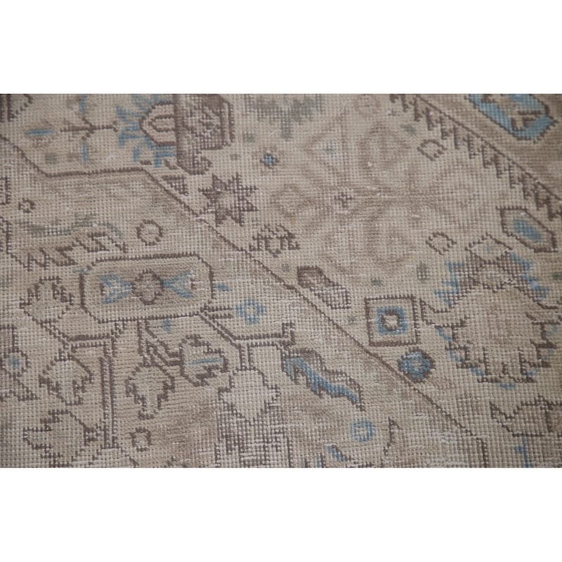 Handmade Vintage Distressed Tabriz Persian Rug Handmade Wool Carpet - 6'7" x 9'7"