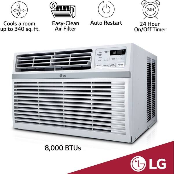 Shop Lg Lw8016er 8 000 Btu 115v Window Mounted Air Conditioner With Remote Control 8 000 Btu Overstock 11627659