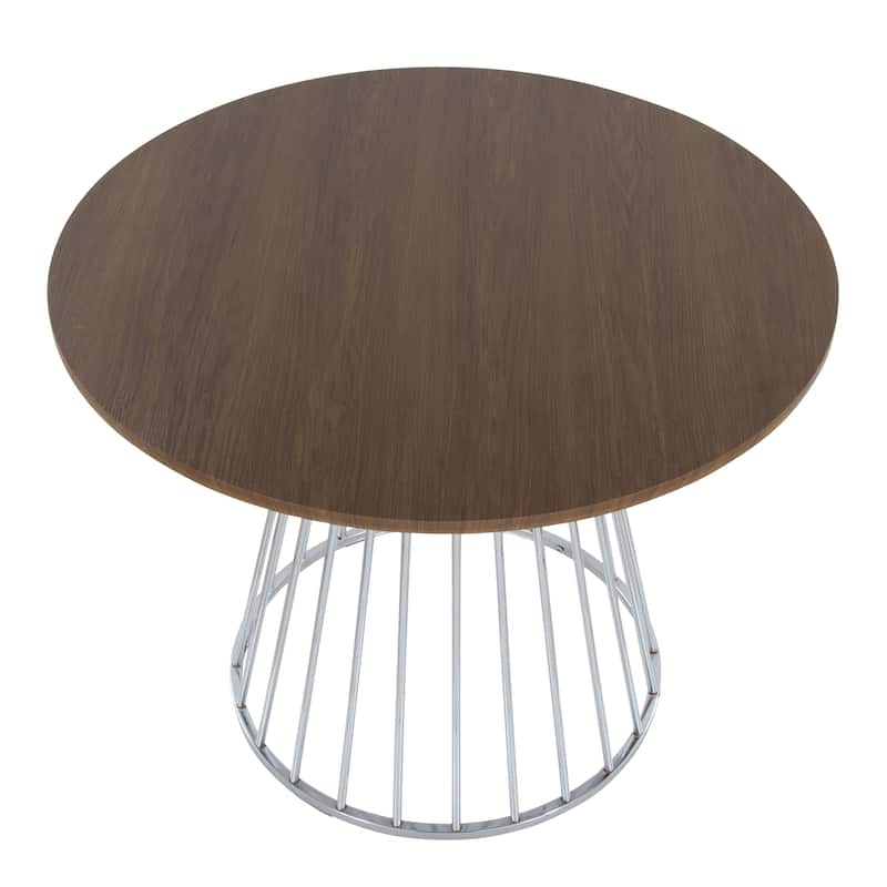 Silver Orchid Canary Pugo Round Dining Table with Pedestal Base