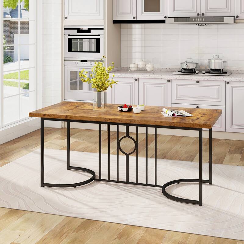 Gymax 71'' Large Dining Table for 6-8 People Rectangular Kitchen Table