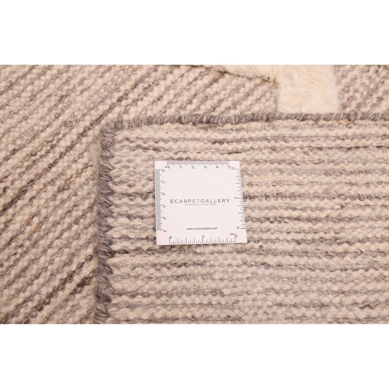 ECARPETGALLERY Hand-knotted Looma Taupe Wool Rug - 7'8 x 10'1