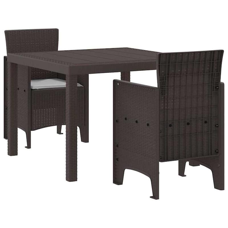 vidaXL Garden Dining Set 3/5 pcs Anthracite/Brown Polt rattan - 100 x 100 x 73 cm