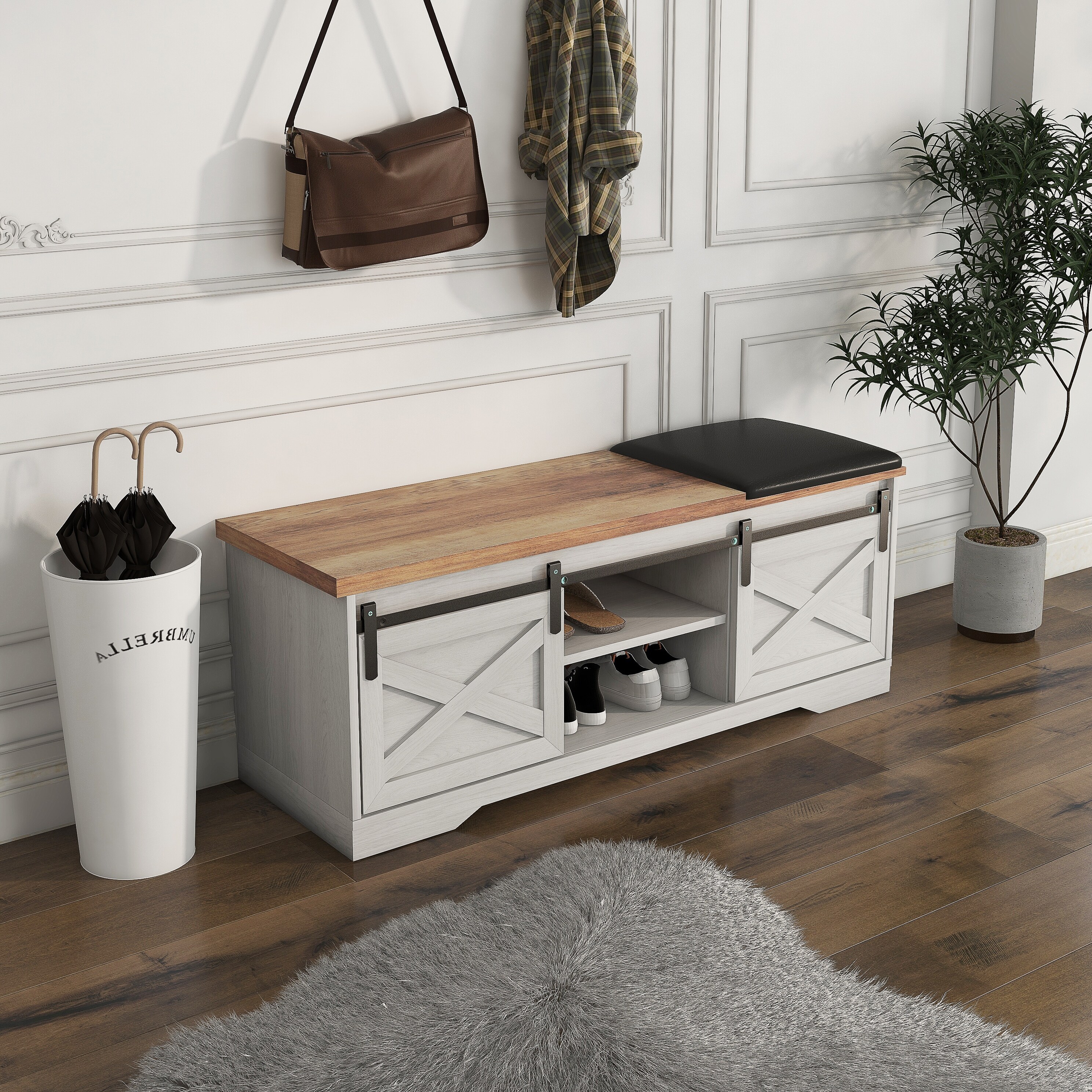 Padded shoe bench top