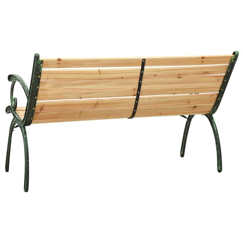 vidaXL Patio Bench 48.4" Cast Iron and Solid Firwood