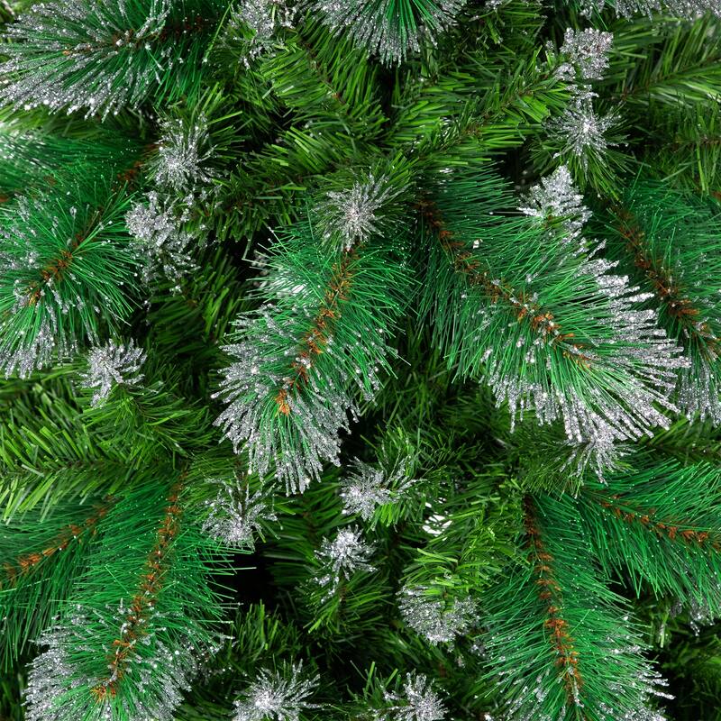 Two-Tone Spruce Pine Glitter Tip Medium Artificial Christmas Tree - 6' - Unlit - 6 Foot