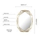 preview thumbnail 4 of 8, 22x17" Gold Hexagon Wall Mirror Geometric Modern Metal Frame Accent - 22" x 17" x 3.25"