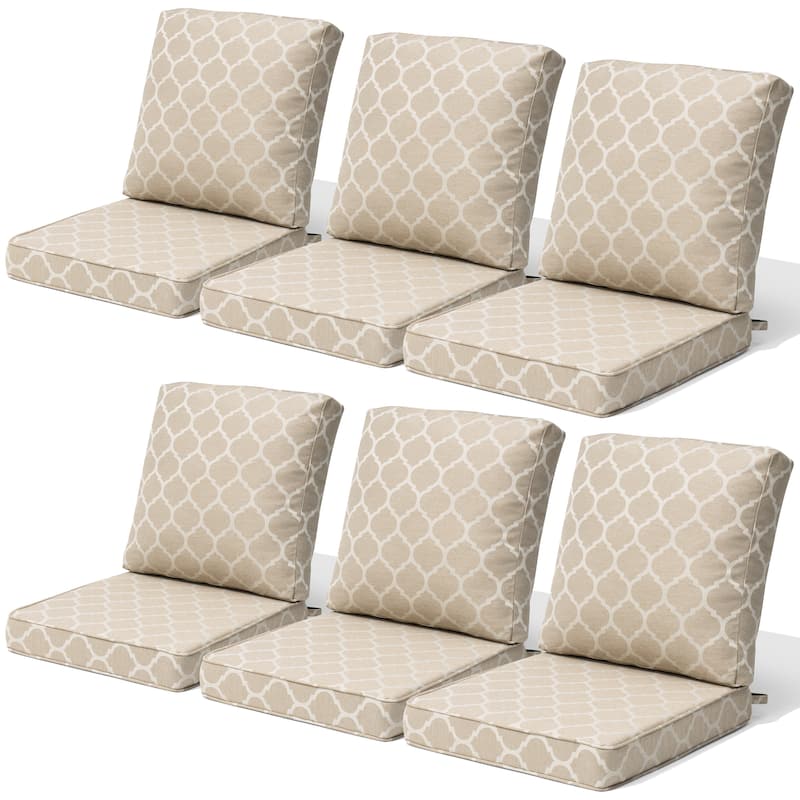 22 x 21 in Patio Premium fabric Outdoor Seat Cushions Set (Seat & Back)