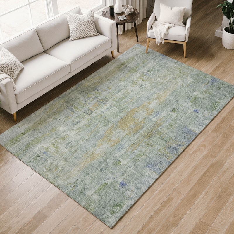 Machine Washable Indoor/ Outdoor Muted Ombre Chantille Rug
