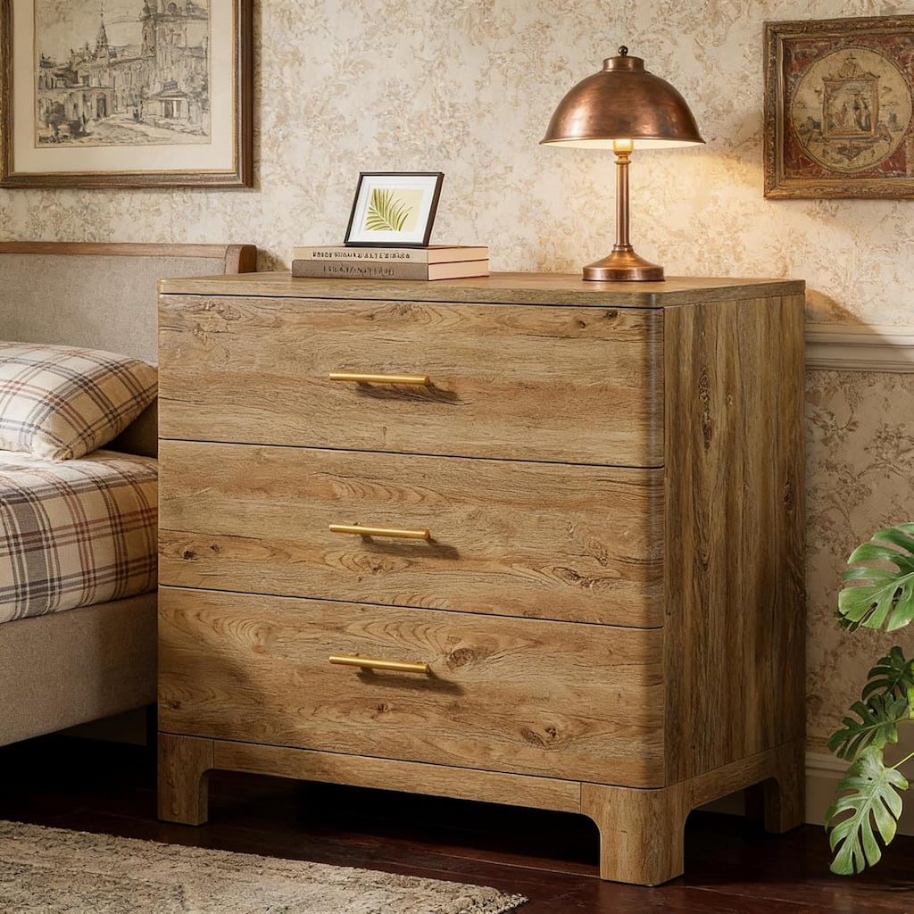 Oversized Nightstand, Wood Bedroom Storage Night Stand, Accent Side Table Bedside Cabinet