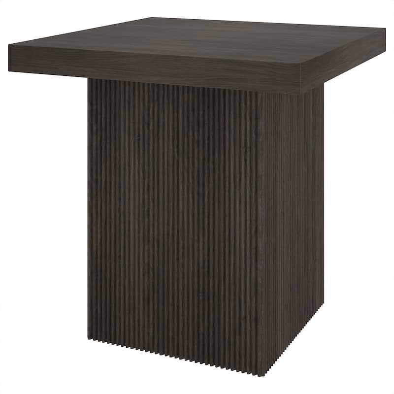 Torren 22" Wide Square Fluted Side Table - 22" Wide