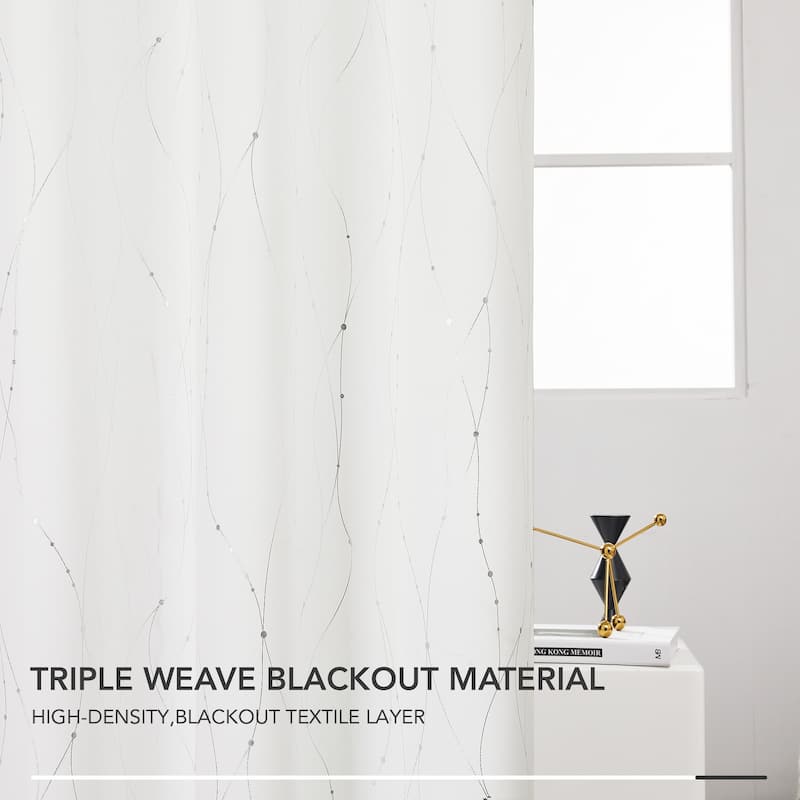 Deconovo Wave Line with Dots 52 Width Curtains Pair(2 Panel)