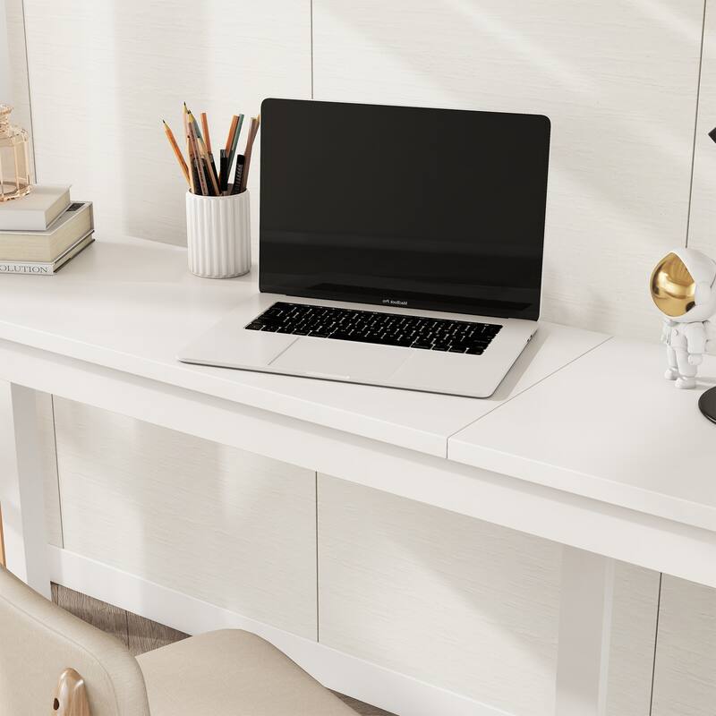 Twin Size Wood Loft Bed with Under-bed Storage and Desk