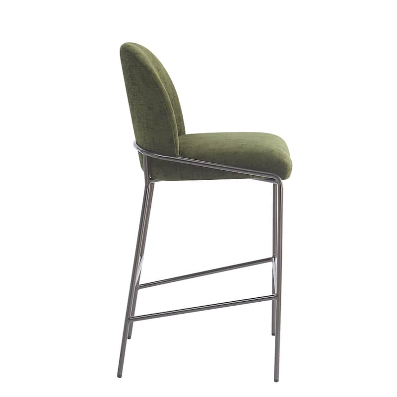 Upholstered Bar Stool Side Chair Set of 2