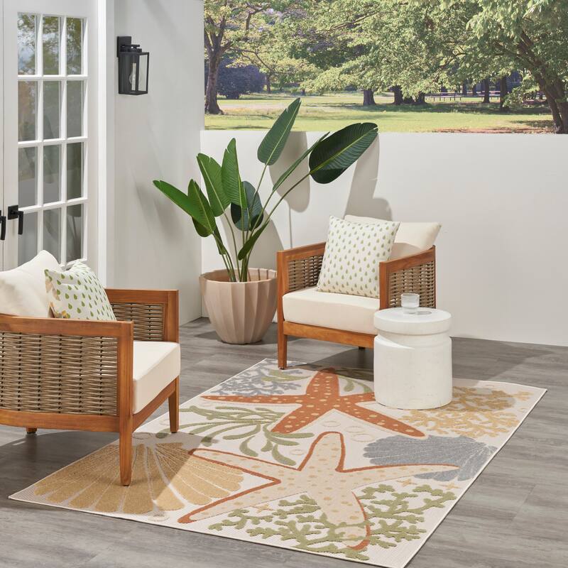 Nourison Aloha Coastal Starfish Indoor/Outdoor Area Rug