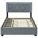 preview thumbnail 26 of 50, Velvet Platform Bed with LED and Trundle, Full Size with Storage Drawers Gray - Full
