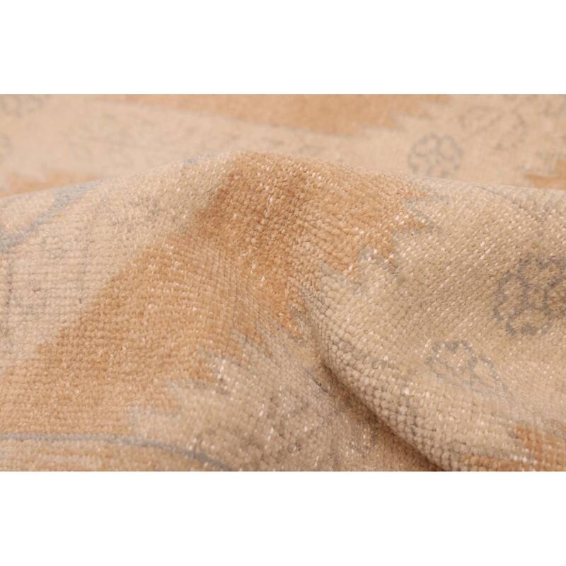 ECARPETGALLERY Hand-knotted Finest Oushak Light Brown Wool Rug - 7'9 x 9'11