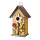 preview thumbnail 55 of 62, Glitzhome 10"H Multicolor Cute Distressed Solid Wood Birdhouse with 3D Flowers Orange/Cream/Off-White