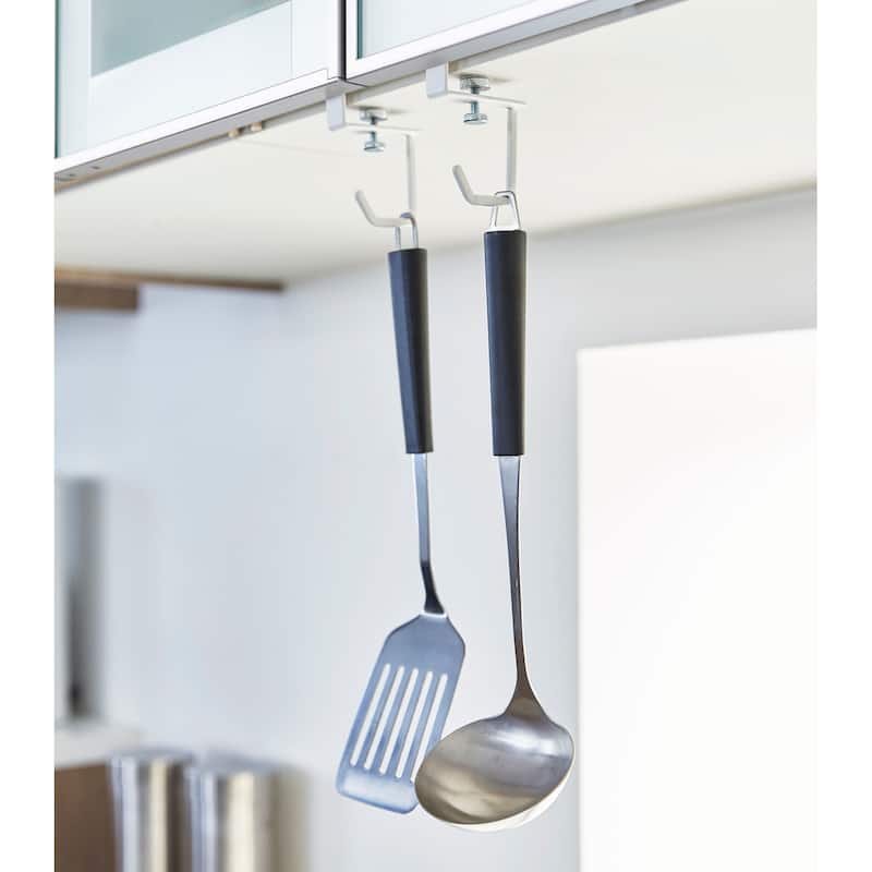 Yamazaki Home Plate Under Shelf Hanger - Set Of 2, Multipurpose Hanging Storage Organizer - Steel