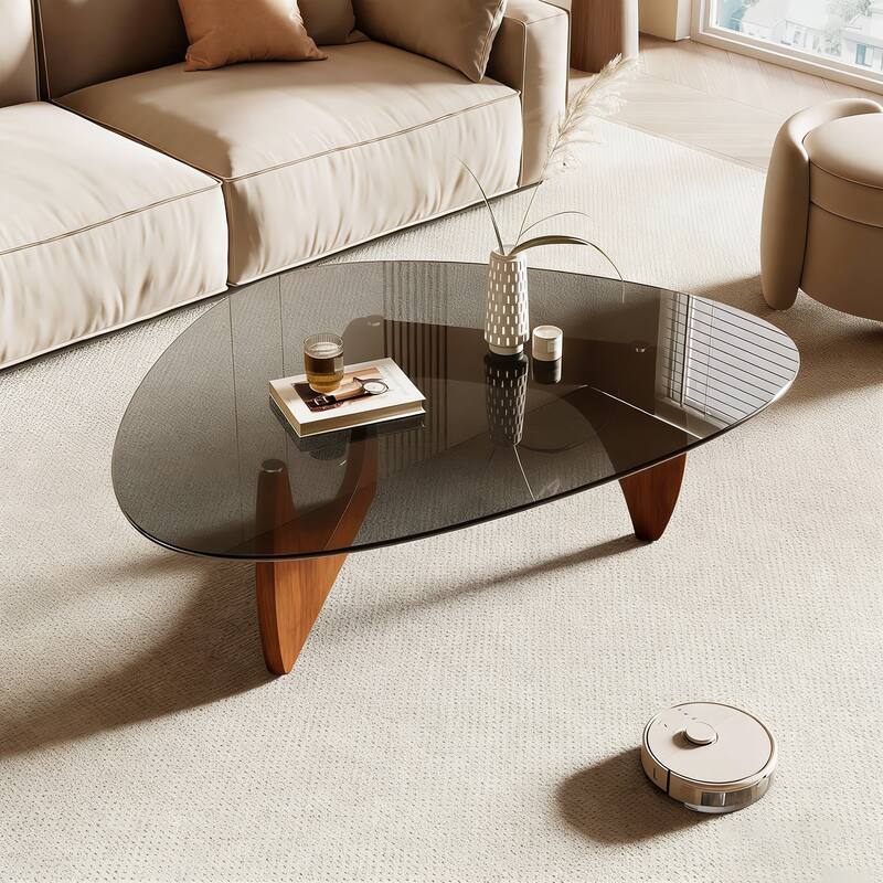 36" Modern Glass Coffee Table with Sleek Design for Living & Office