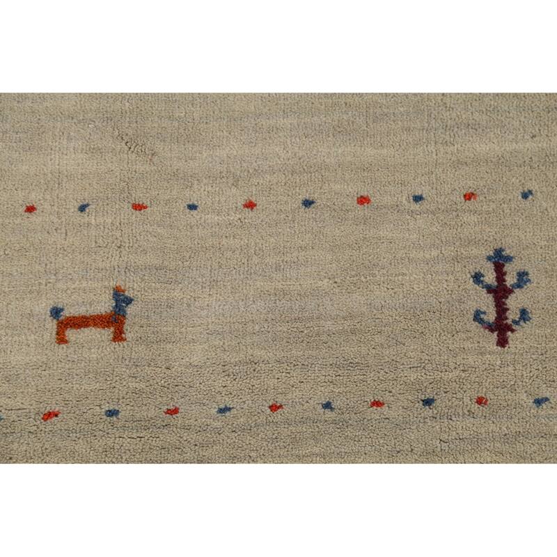 Tribal Gabbeh Indian Area Rug Handmade Contemporary Wool Carpet - 5'4"x 7'4"