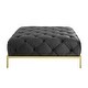 preview thumbnail 8 of 14, Corvus Kamdon Tufted Velvet Chesterfield Square Ottoman with Gold leg